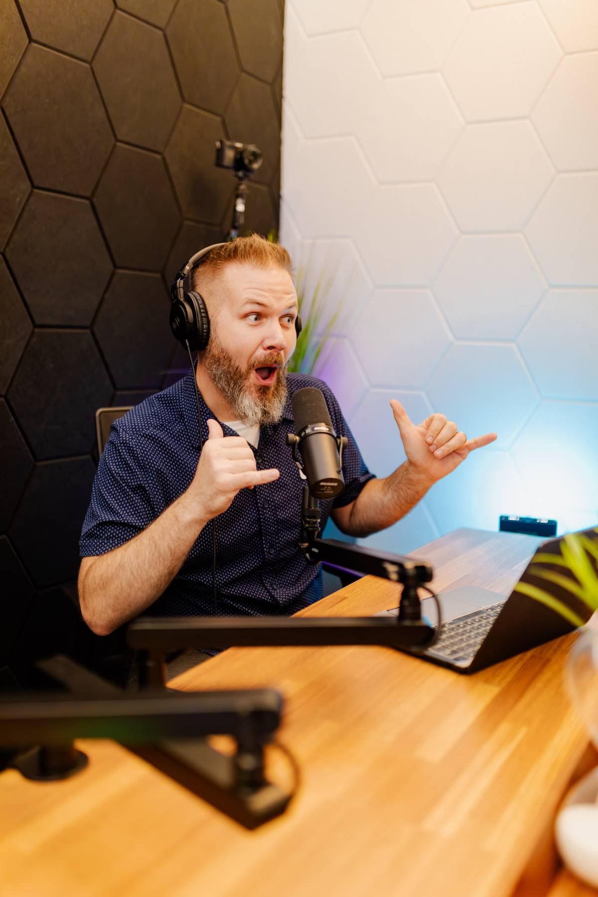 Matt Nelson recording a video podcast in the Peachtree Rose studio